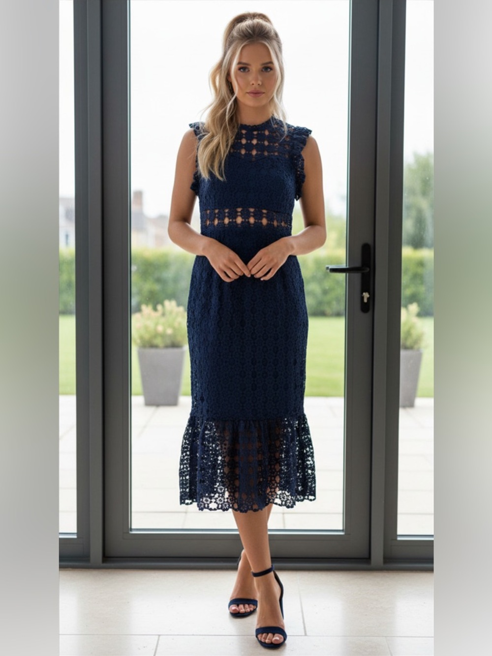 Petal & Pup Lauren Lace Navy Dress